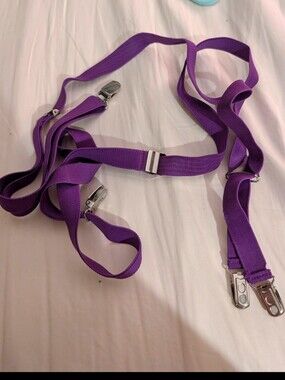 Hot Topic Purple Adjustable Clip Suspenders